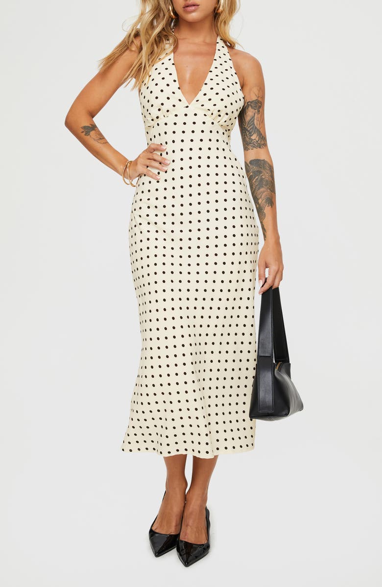 Kimbelle Polka Dot Halter Neck Dress