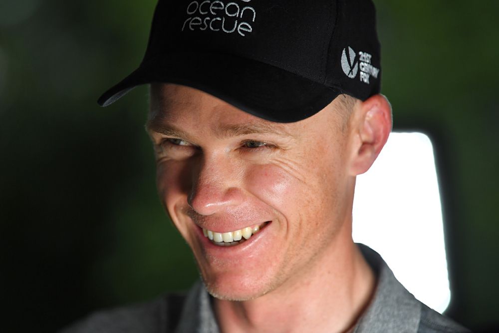 Chris Froome (Team Sky) meets with the press ahead of the Grand Depart at the 2018 Tour de France