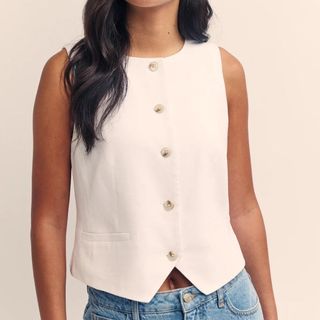 Nobody’s Child White Crew Neck Waistcoat