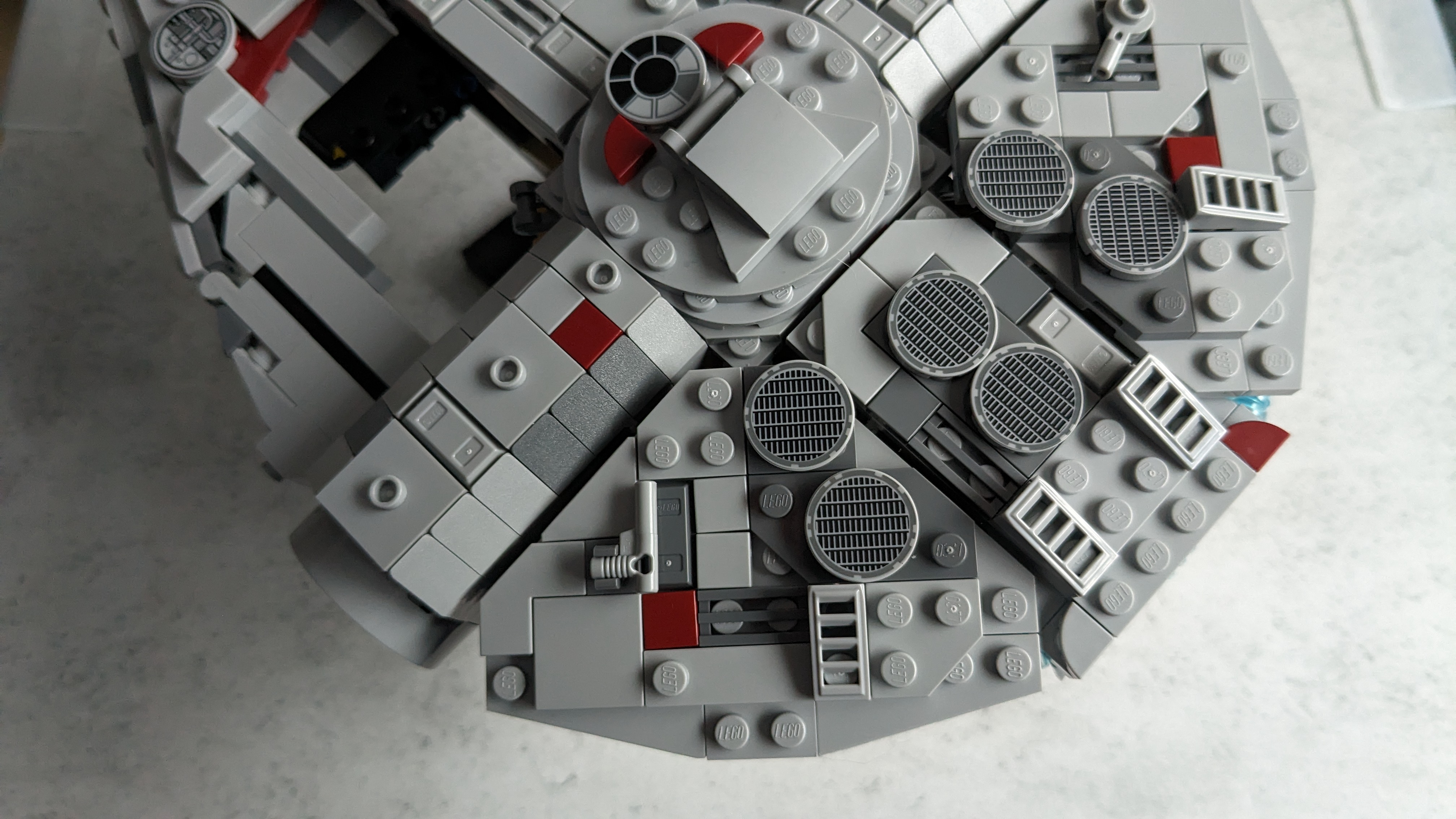 Details on top of the Millennium Falcon