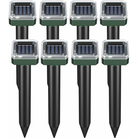 Heartgoods Mole Repellent Solar Powered, 8 Pack Waterproof Ultrasonic Gopher Vole Repellent Outdoor, Rat, Squirrel, Skunk, Repellent for Lawn Garden Yard