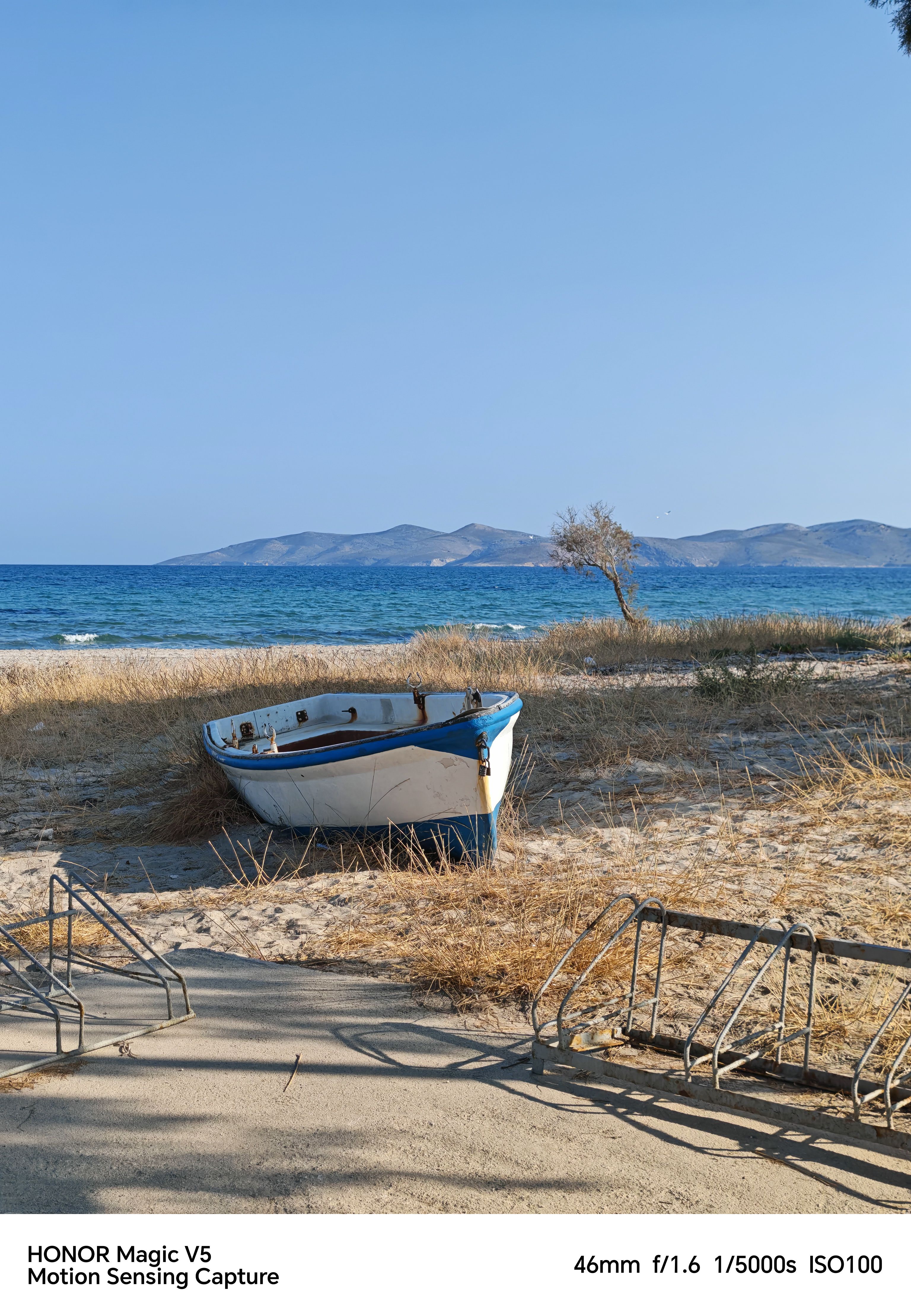 An abandoned boat on a beach