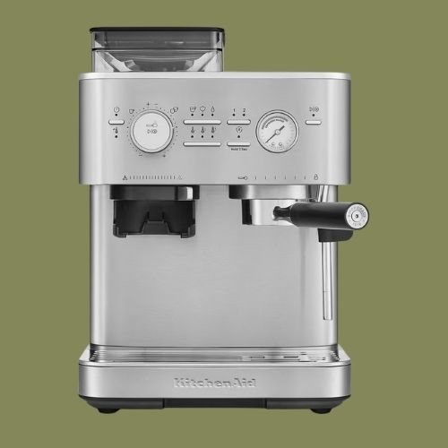 2. KitchenAid Semi Automatic Espresso Machine with Burr Grinder in Stainless Steel
