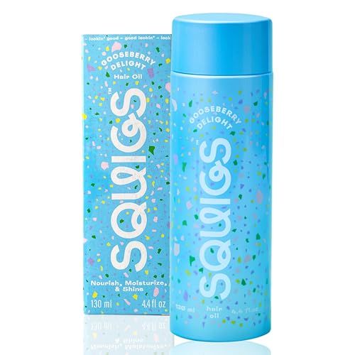 Squigs Hair Growth Oil for Dry &amp; Damaged Hair &ndash; With Amla, Castor &amp; Coconut Oil Blend for Frizz Control, Hydration &amp; Scalp Treatment &ndash; Pre-Wash &amp; Styling Treatment &ndash; 130ml