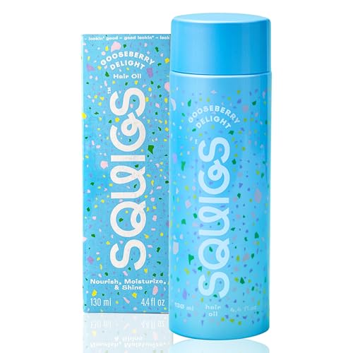 Squigs Hair Growth Oil for Dry &amp;amp; Damaged Hair &amp;ndash; With Amla, Castor &amp;amp; Coconut Oil Blend for Frizz Control, Hydration &amp;amp; Scalp Treatment &amp;ndash; Pre-Wash &amp;amp; Styling Treatment &amp;ndash; 130ml