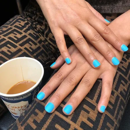 Cerulean blue nails