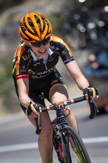 Janel Holcomb (Optum) comes up the final climb.