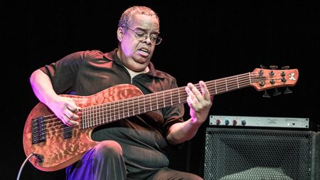 Anthony Jackson from Hiromi the Trio Project performs at Maison De La Mutualite on June 19, 2013 in Paris, France.