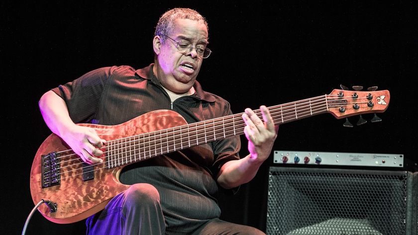 Anthony Jackson from Hiromi the Trio Project performs at Maison De La Mutualite on June 19, 2013 in Paris, France.