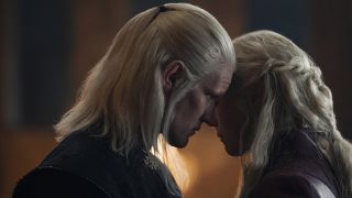 Matt Smith as Daemon Targaryen and Emma D'Arcy as Rhaenyra Targaryen in House of the Dragon Season 2