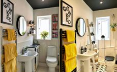 Bathroom makeover with tile paint