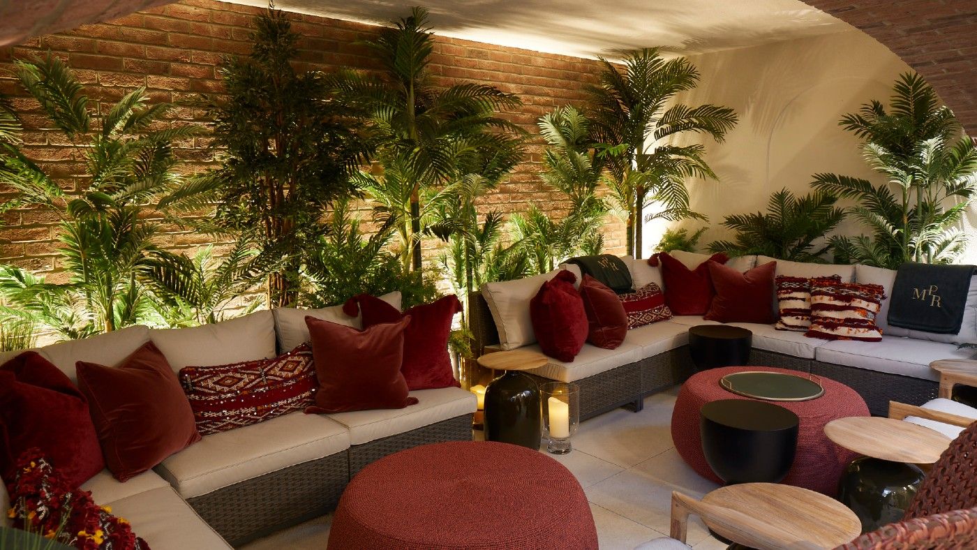Vaulted terrace at one of the townhouses at Mayfair Park Residences