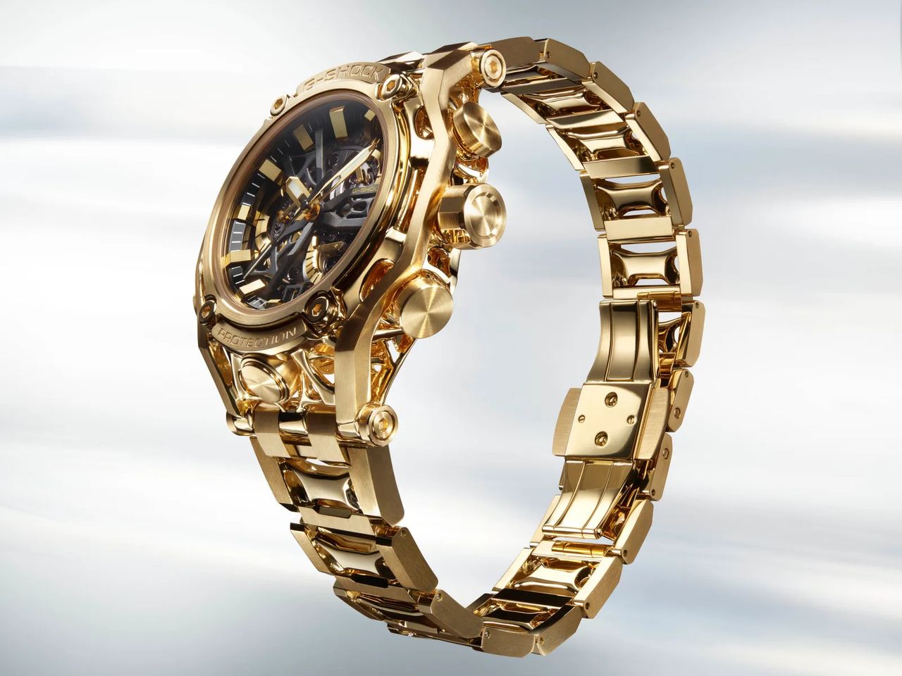 A gold Casio G-Shock watch that was designed using AI