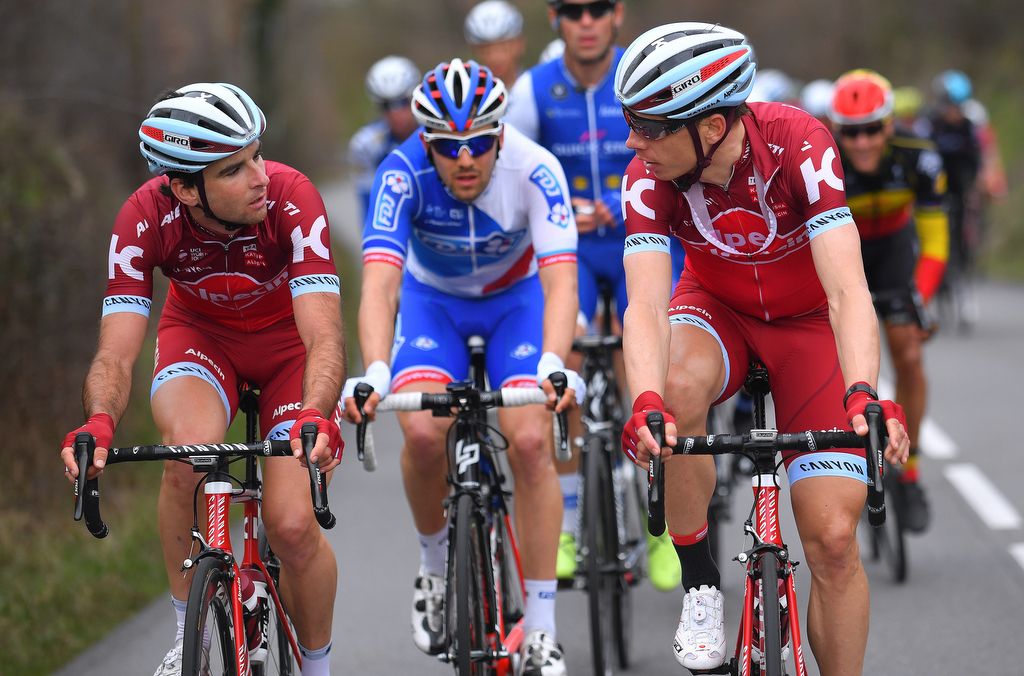 Tony Martin and Baptiste Planckaert looking confused