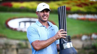 Brooks Koepka with the trophy after his win at LIV Golf Greenbrier