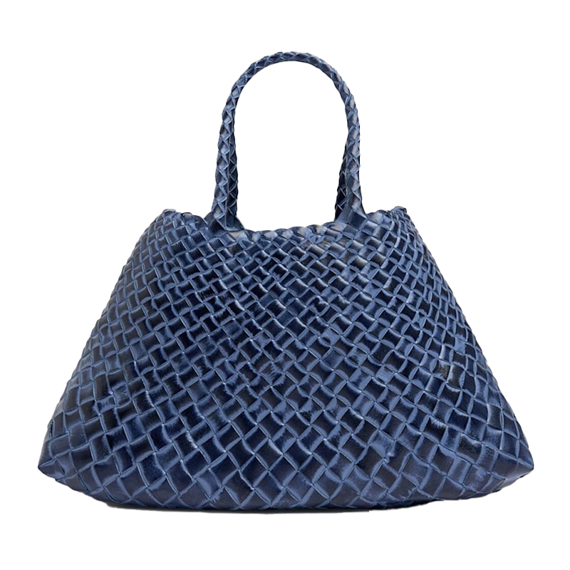 Blue and black woven leather bag, Dragon Diffusion