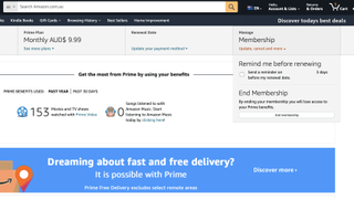 Screenshot of Amazon Manage subscription page