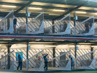 The two-tier range at World of Golf London has 60 floodlit bays