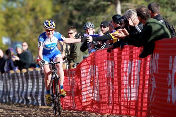 Georgia Gould (Luna) closes in on the finish.