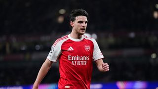 Declan Rice during the Champions League semi-final between Arsenal and Atletico Madrid