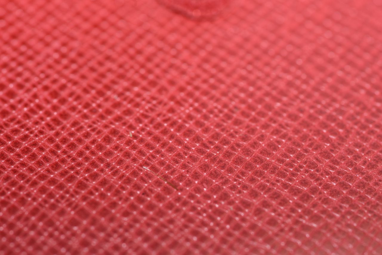 A macro photo taken with the Nikon D750 of a piece of red leather