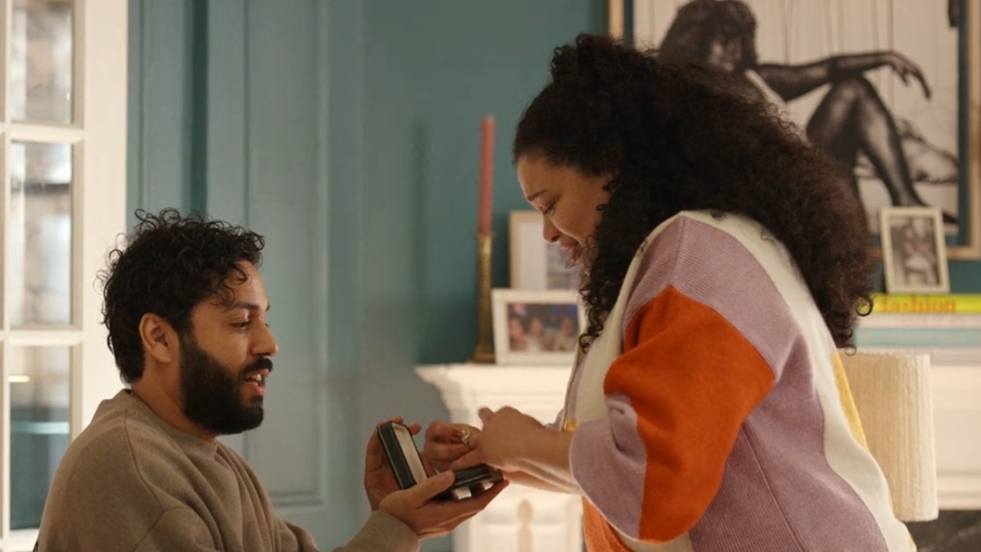 Marouane Zotti proposes to Michelle Buteau in Survival of the Thickest.
