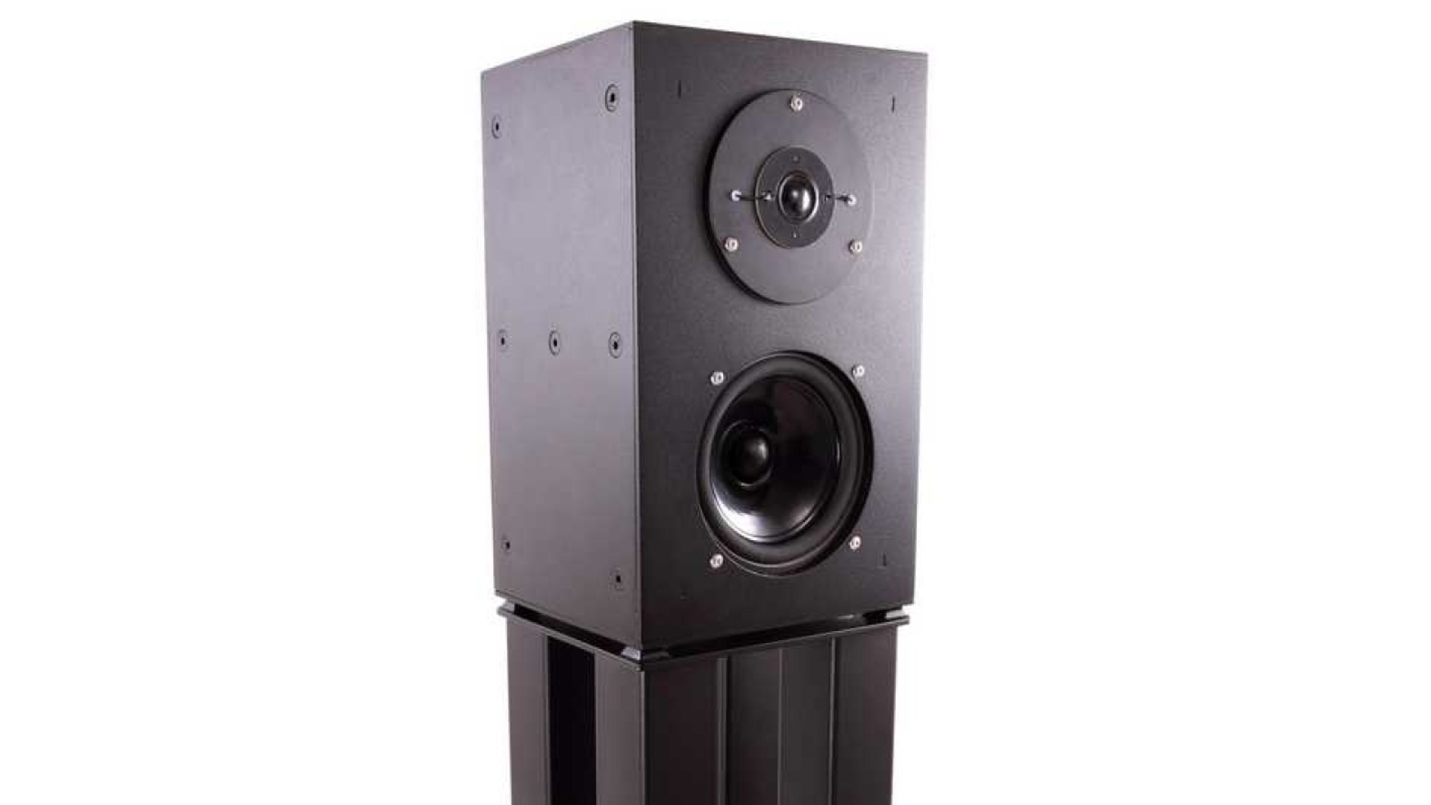 A Custom Design KS2 speaker close up on a white background