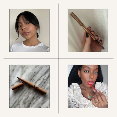 Graphic of editors testing the best lip liners, from Rhode to Charlotte Tilbury
