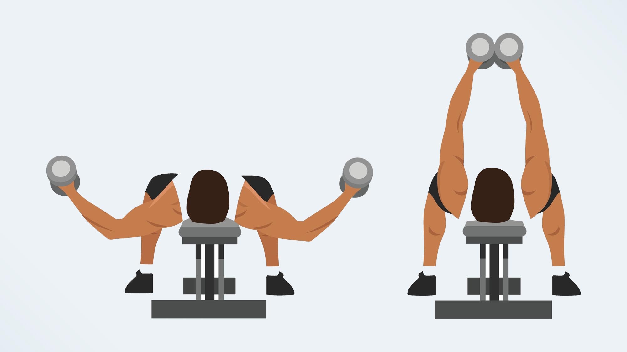 illustration of a man doing a dumbbell fly