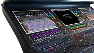 A sound mixing station powered by DiGiCo. 