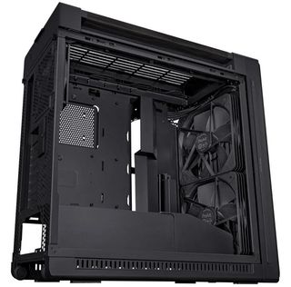 The interior of the Asus ProArt PA602 Wood Edition PC case.