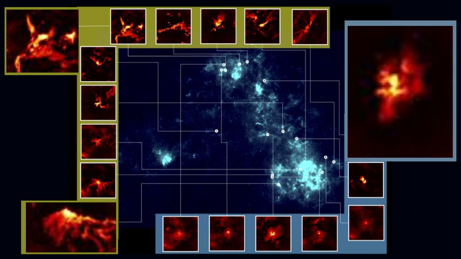 Some baby stars in ancient stellar nurseries were born in 'fluffy' cosmic blankets