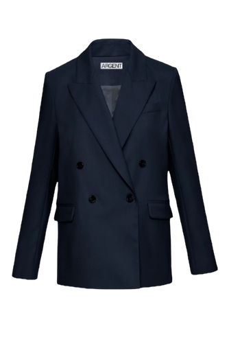 Argent, Peak Lapel Blazer in Seasonless Wool | Midnight