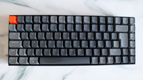 Keychron K2 gaming keyboard pictured on a desk
