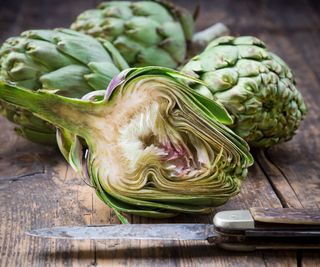 artichoke crops freshly harvested