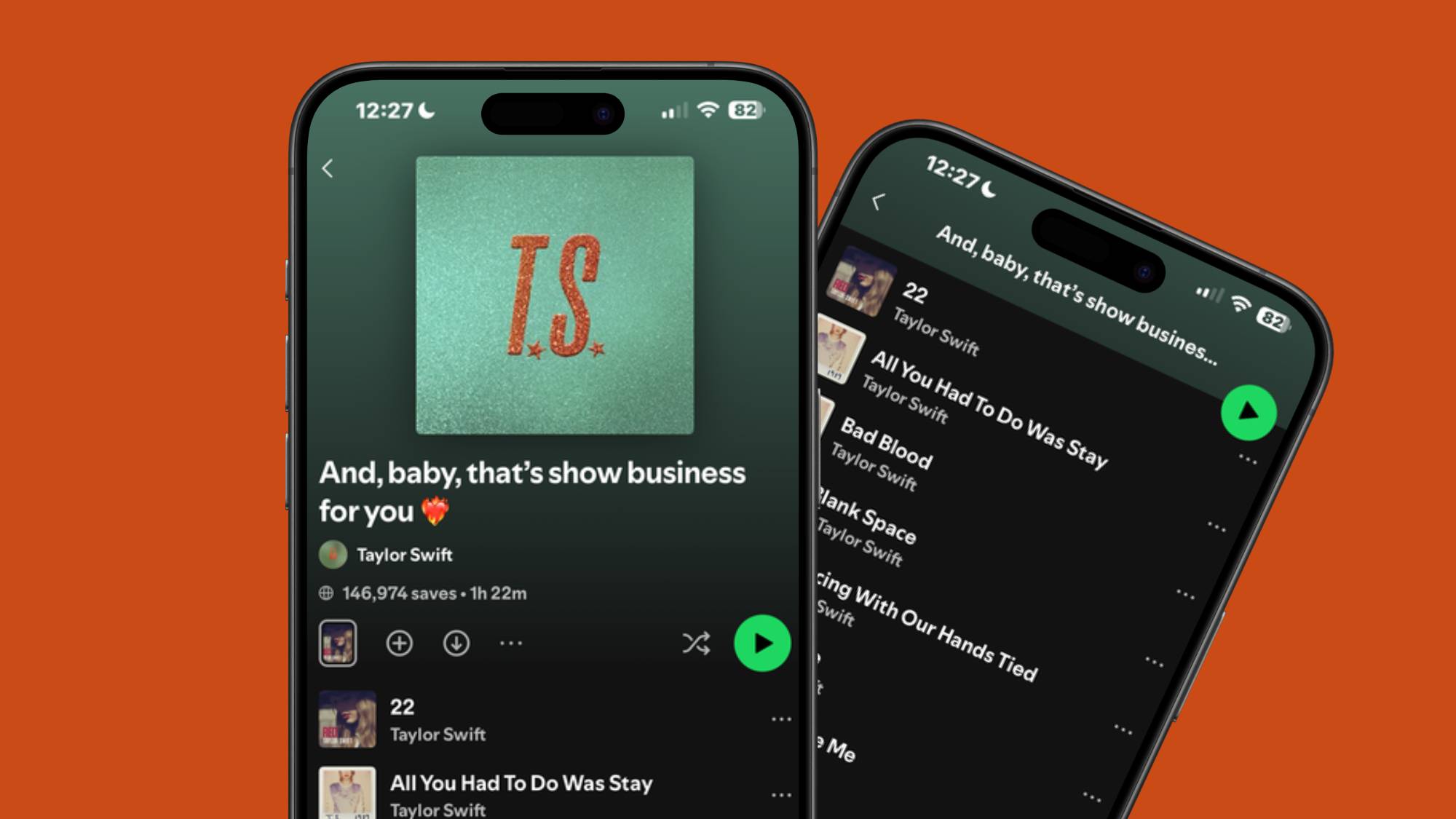 An image of the new Taylor Swift curated playlist in Spotify