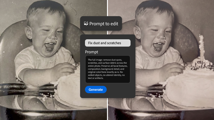 A before and after demo using the Lightroom Prompt to Edit tool