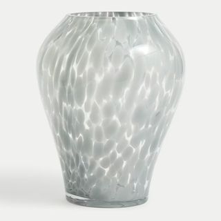 confetti print glass vase