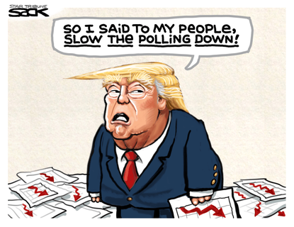 Political Cartoon U.S. Trump polls