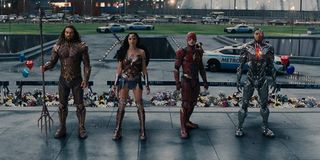 Aquaman, Wonder Woman, Flash and Cyborg in Justice League