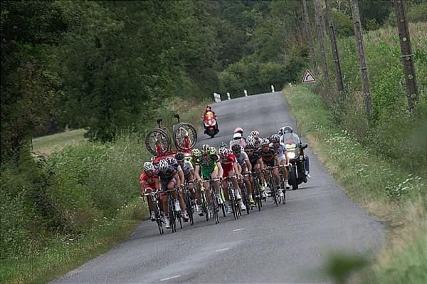 A small group of racers