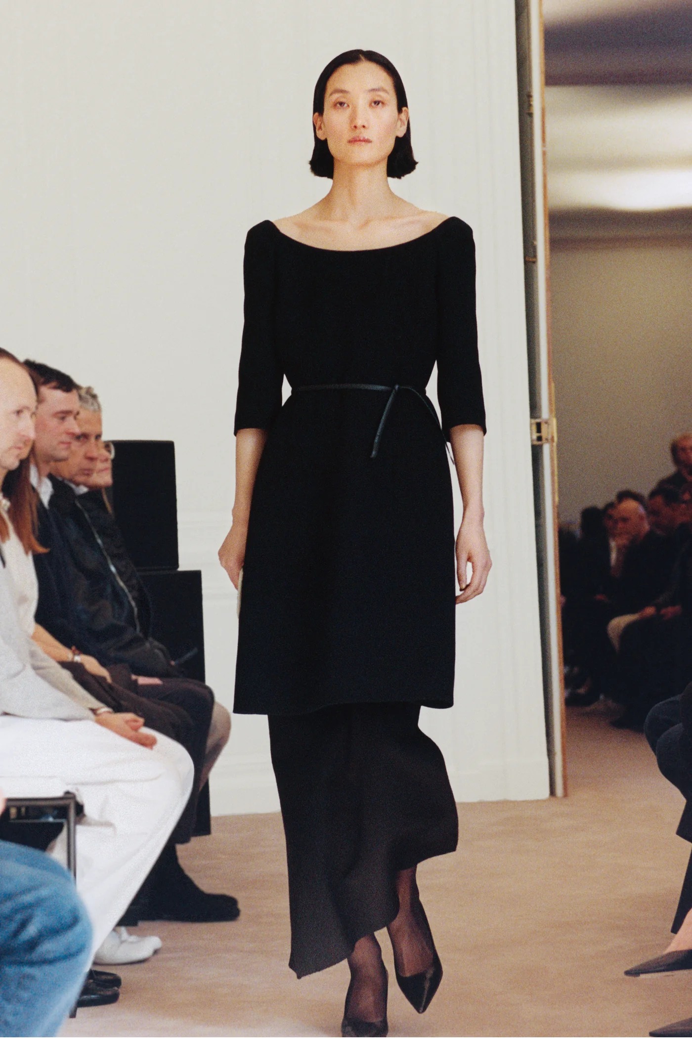 The Row model walks the Winter 2026 runway during Paris Fashion Week