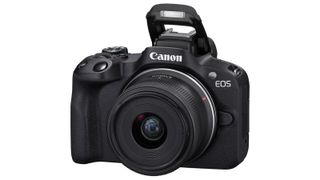 Canon EOS R50 mirrorless camera on white background