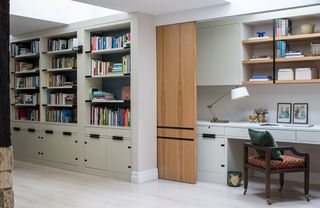 Desk ideas for the home office with sliding doors