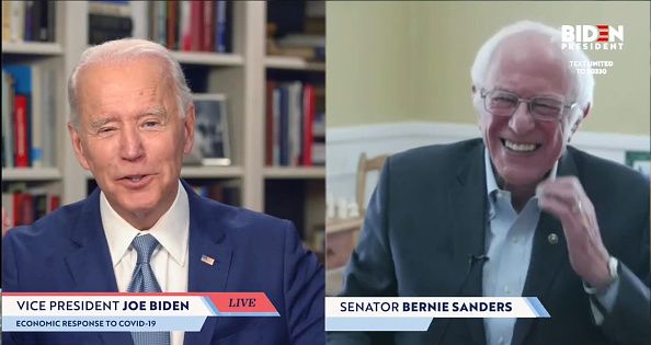 Biden and Bernie in April.