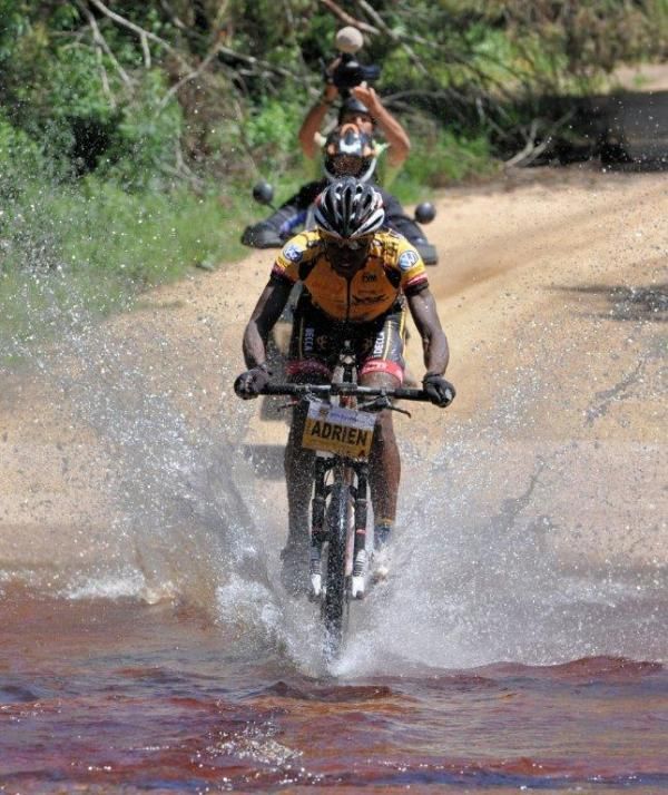 Adrien Niyonshuti (MTN/Qhubeka) in action at the MTN Attakwas Ultra Marathon