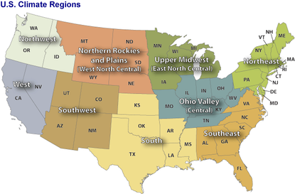 U.S. Climate Region Map