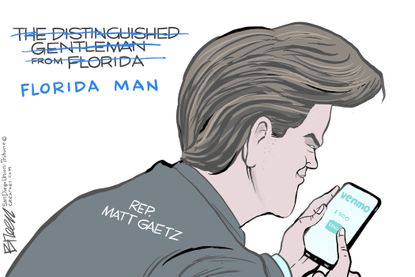 Political Cartoon U.S. matt gaetz venmo