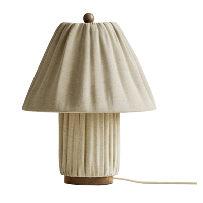 fabric covered pleated lamp