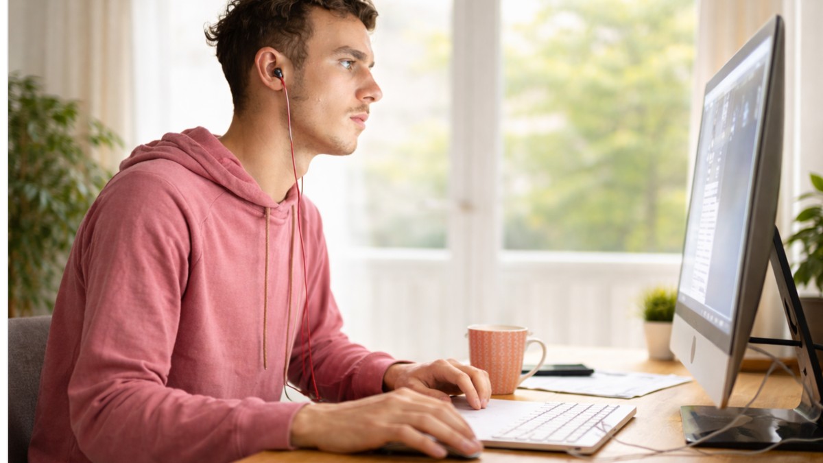 Man at his computer